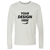 Bella + Canvas Jersey Long Sleeve Tee, Ash, Front view, Mockup
