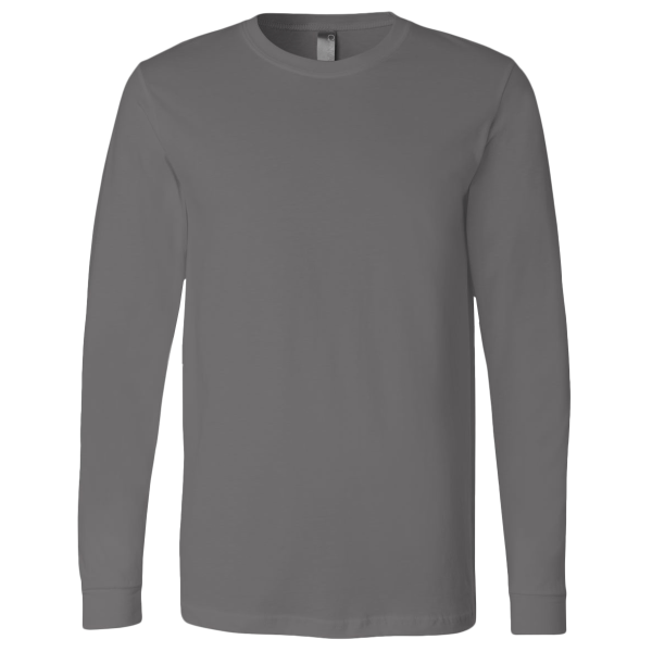 Bella + Canvas Jersey Long Sleeve Tee, Asphalt, Front view