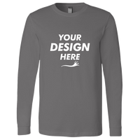 Bella + Canvas Jersey Long Sleeve Tee, Asphalt, Front view, Mockup