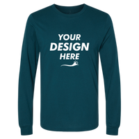 Bella + Canvas Jersey Long Sleeve Tee, Atlantic, Front view, Mockup