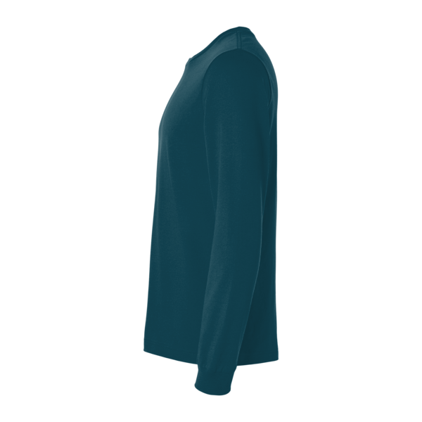Bella + Canvas Jersey Long Sleeve Tee, Atlantic, Left Sleeve view