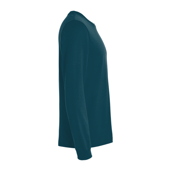 Bella + Canvas Jersey Long Sleeve Tee, Atlantic, Right Sleeve view