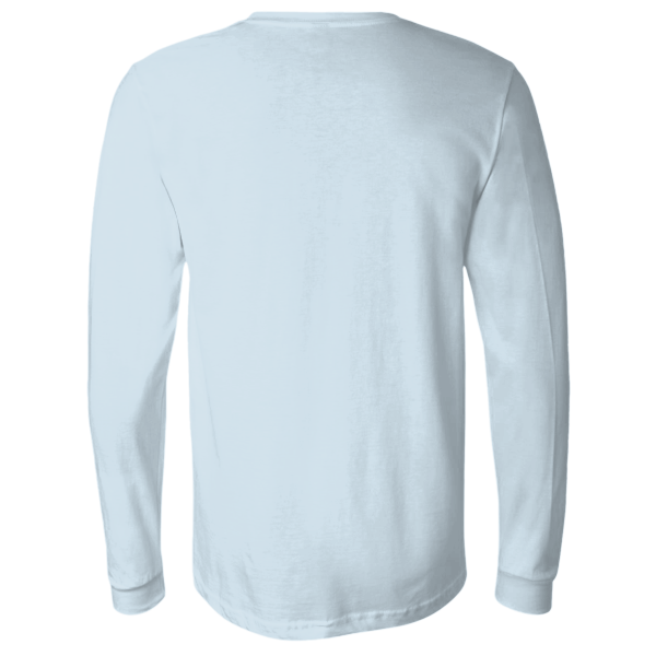 Bella + Canvas Jersey Long Sleeve Tee, Baby Blue, Back view
