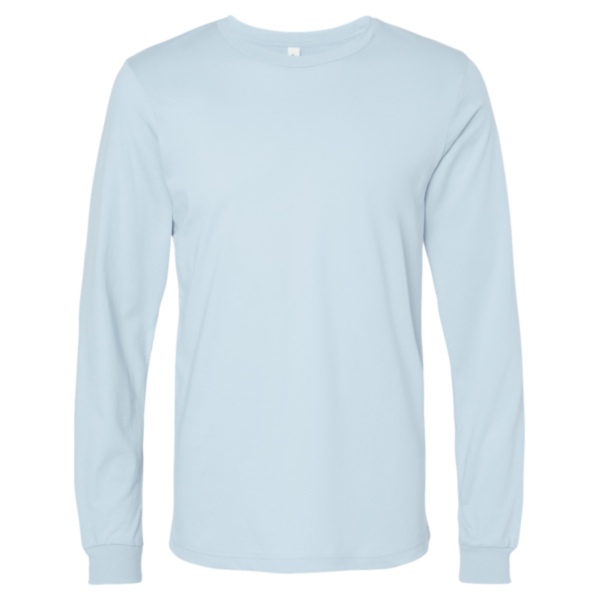 Bella + Canvas Jersey Long Sleeve Tee, Baby Blue, Front view