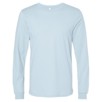 Bella + Canvas Jersey Long Sleeve Tee, Baby Blue, Front view