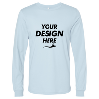 Bella + Canvas Jersey Long Sleeve Tee, Baby Blue, Front view, Mockup