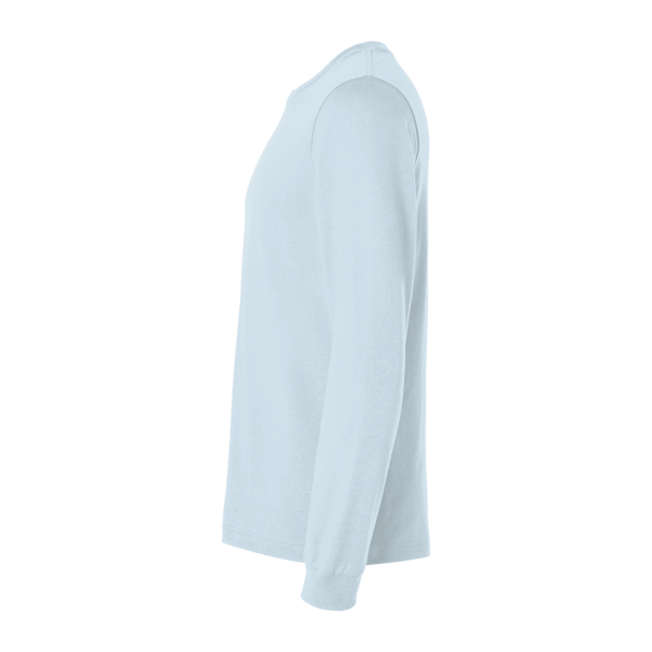 Bella + Canvas Jersey Long Sleeve Tee, Baby Blue, Left Sleeve view