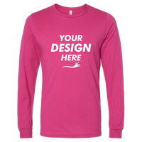 Bella + Canvas Jersey Long Sleeve Tee, Berry, Front view, Mockup