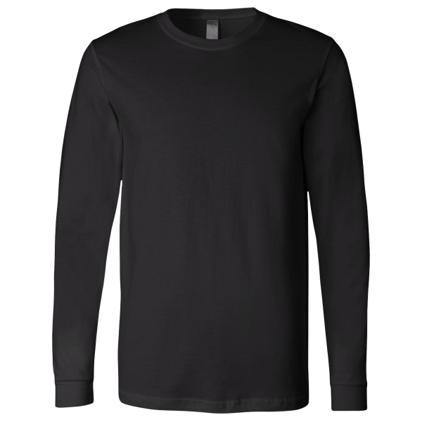 Bella + Canvas Jersey Long Sleeve Tee, Black, Front view