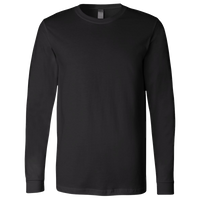 Bella + Canvas Jersey Long Sleeve Tee, Black, Front view