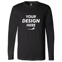Bella + Canvas Jersey Long Sleeve Tee, Black, Front view, Mockup