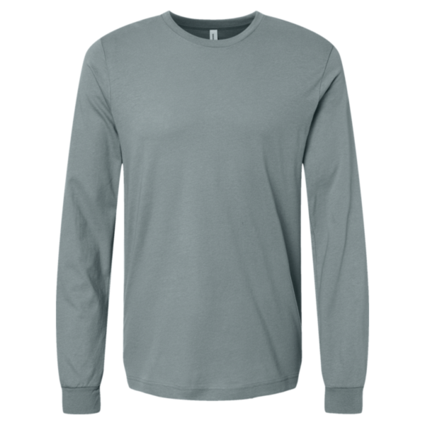 Bella + Canvas Jersey Long Sleeve Tee, Blue Storm, Front view