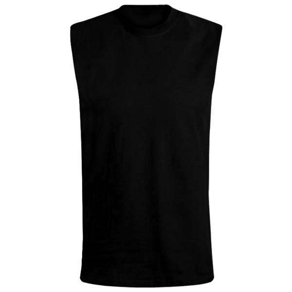 Bella + Canvas Jersey Muscle Tank, Black, Front view