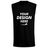 Bella + Canvas Jersey Muscle Tank, Black, Front view, Mockup
