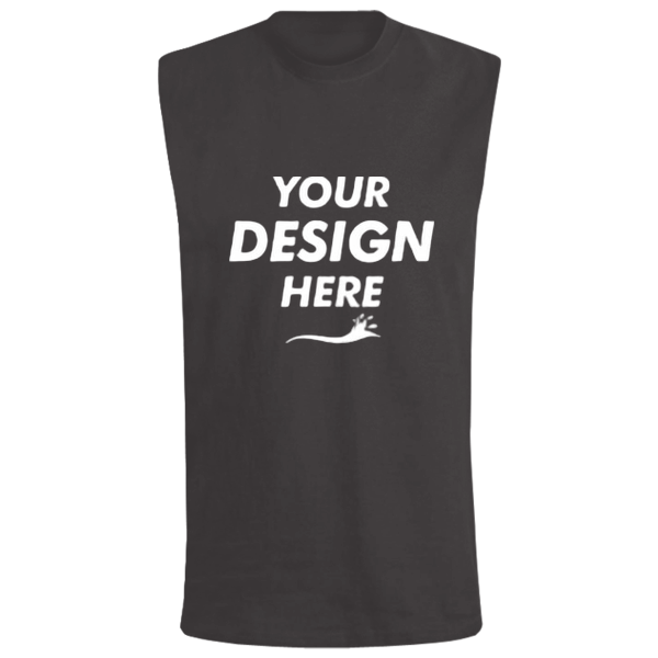 Bella + Canvas Jersey Muscle Tank, Dark Grey Heather, Front view, Mockup
