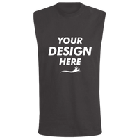 Bella + Canvas Jersey Muscle Tank, Dark Grey Heather, Front view, Mockup