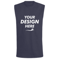Bella + Canvas Jersey Muscle Tank, Navy, Front view, Mockup