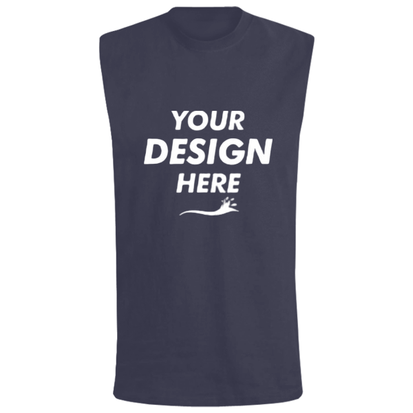 Bella + Canvas Jersey Muscle Tank, Navy, Front view, Mockup
