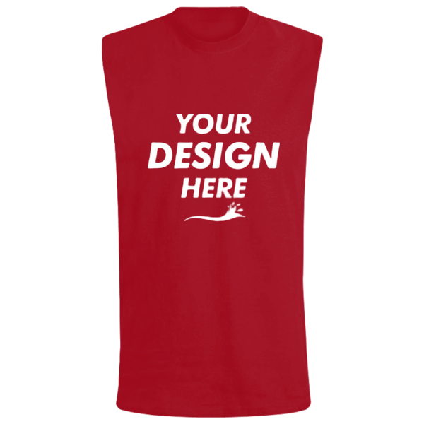 Bella + Canvas Jersey Muscle Tank, Red, Front view, Mockup