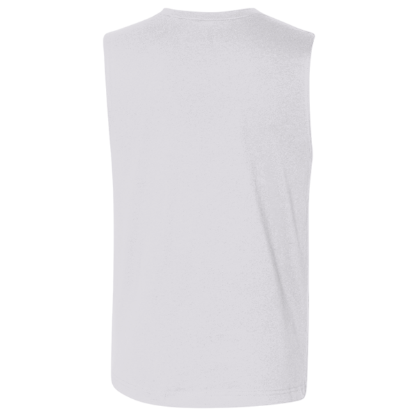 Bella + Canvas Jersey Muscle Tank, White, Back view
