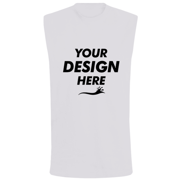 Bella + Canvas Jersey Muscle Tank, White, Front view, Mockup