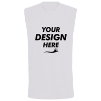 Bella + Canvas Jersey Muscle Tank, White, Front view, Mockup