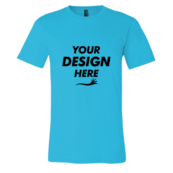 Bella + Canvas Jersey Tee, Aqua, Front view, Mockup