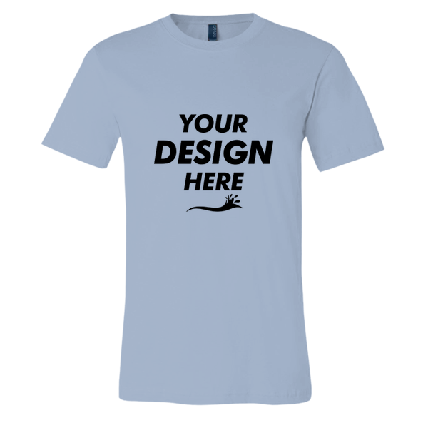 Bella + Canvas Jersey Tee, Baby Blue, Front view, Mockup