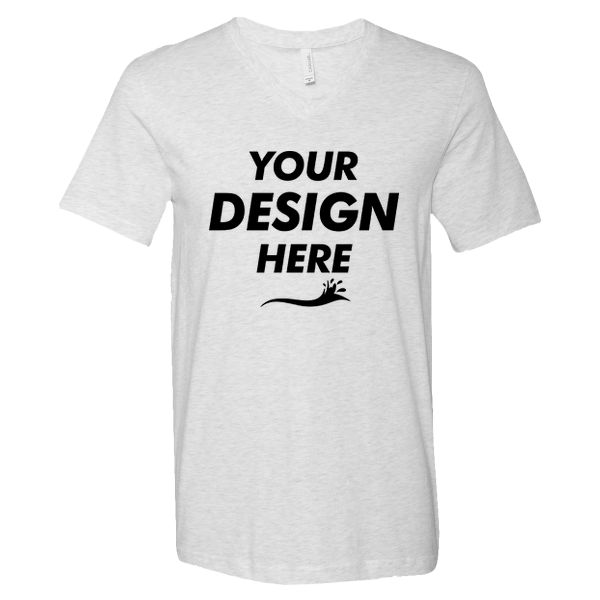 Bella + Canvas Jersey V-Neck Tee, Ash, Front view, Mockup