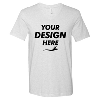 Bella + Canvas Jersey V-Neck Tee, Ash, Front view, Mockup