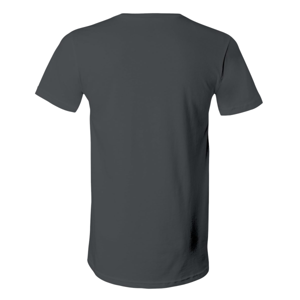 Bella + Canvas Jersey V-Neck Tee, Asphalt, Back view