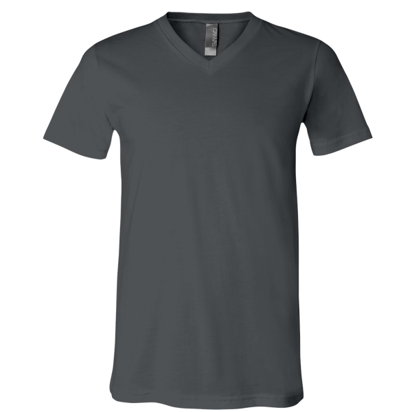 Bella + Canvas Jersey V-Neck Tee, Asphalt, Front view
