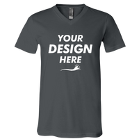Bella + Canvas Jersey V-Neck Tee, Asphalt, Front view, Mockup