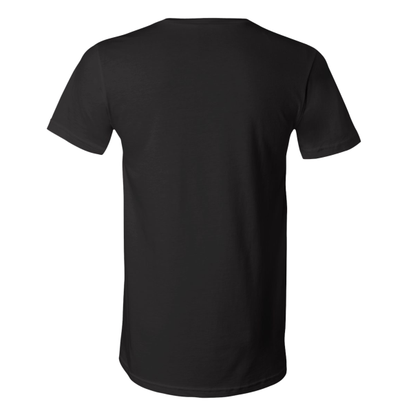 Bella + Canvas Jersey V-Neck Tee, Black, Back view