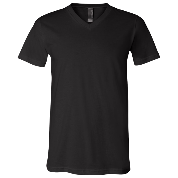 Bella + Canvas Jersey V-Neck Tee, Black, Front view