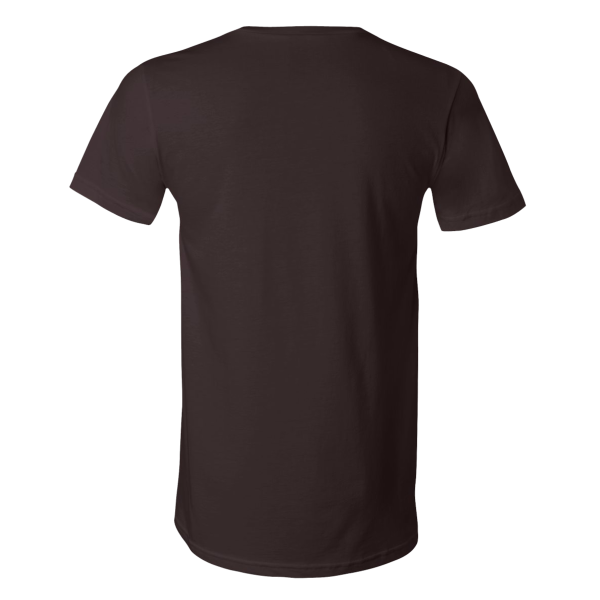 Bella + Canvas Jersey V-Neck Tee, Brown, Back view