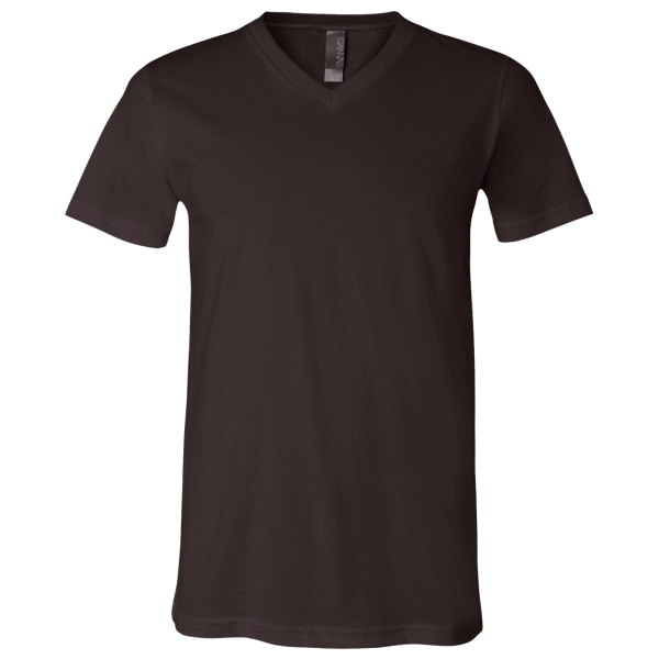 Bella + Canvas Jersey V-Neck Tee, Brown, Front view