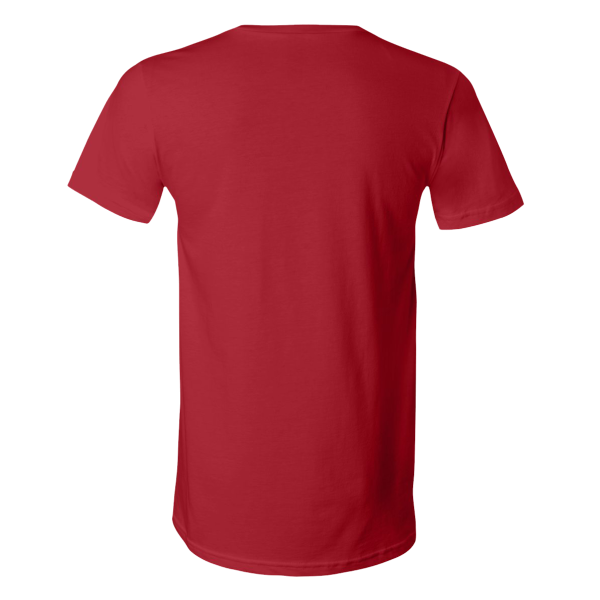 Bella + Canvas Jersey V-Neck Tee, Canvas Red, Back view