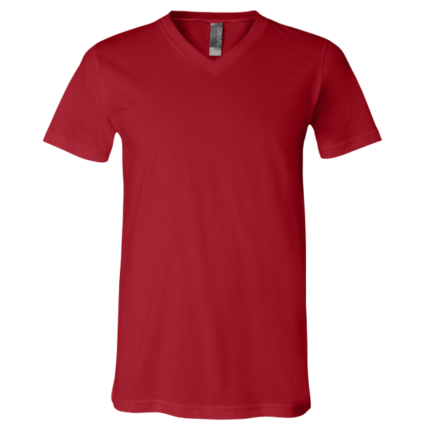 Bella + Canvas Jersey V-Neck Tee, Canvas Red, Front view