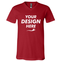 Bella + Canvas Jersey V-Neck Tee, Canvas Red, Front view, Mockup