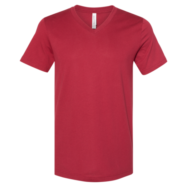 Bella + Canvas Jersey V-Neck Tee, Cardinal, Front view