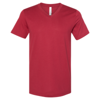 Bella + Canvas Jersey V-Neck Tee, Cardinal, Front view