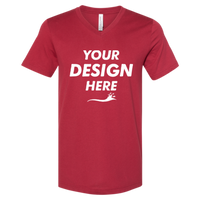 Bella + Canvas Jersey V-Neck Tee, Cardinal, Front view, Mockup