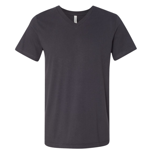Bella + Canvas Jersey V-Neck Tee, Dark Grey, Front view