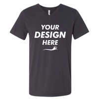 Bella + Canvas Jersey V-Neck Tee, Dark Grey, Front view, Mockup