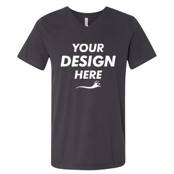 Bella + Canvas Jersey V-Neck Tee, Dark Grey, Front view, Mockup