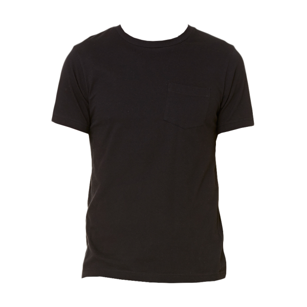 Bella + Canvas Men's Jersey Pocket Tee, Black / Black, Front view