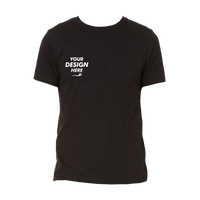 Bella + Canvas Men's Jersey Pocket Tee, Black / Black, Front view, Mockup