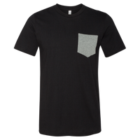 Bella + Canvas Men's Jersey Pocket Tee, Black / Deep Heather, Front view