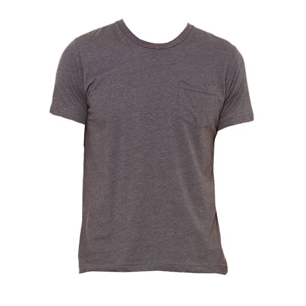 Bella + Canvas Men's Jersey Pocket Tee, Dark Grey Heather / Dark Grey Heather, Front view